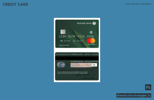 Beispielvorschau der Brunei Baiduri Bank Standard Credit Mastercard
